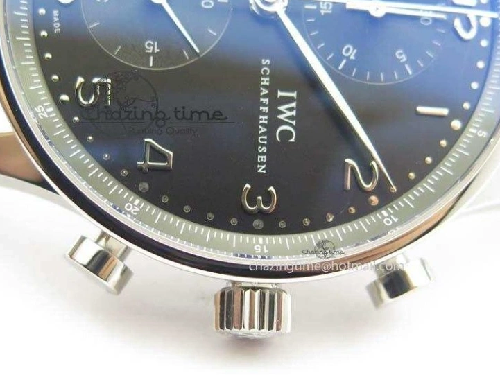 MIROTIME 0122 Reliable Portuguese IW371447 ZF 1:1 Best Edition SS Black Dial On Black Leather Strap A79350 V 7274